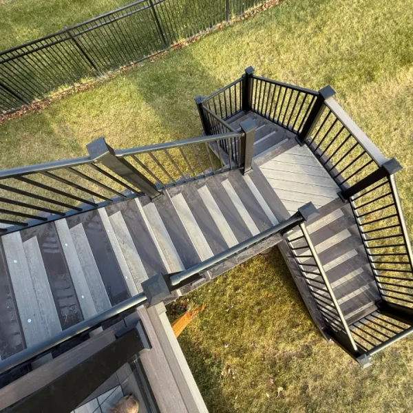 Picture-frame border on a composite deck installed with hidden fasteners