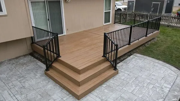 Deck resurfaced with new composite boards by Big Pine Decks in the Omaha metro