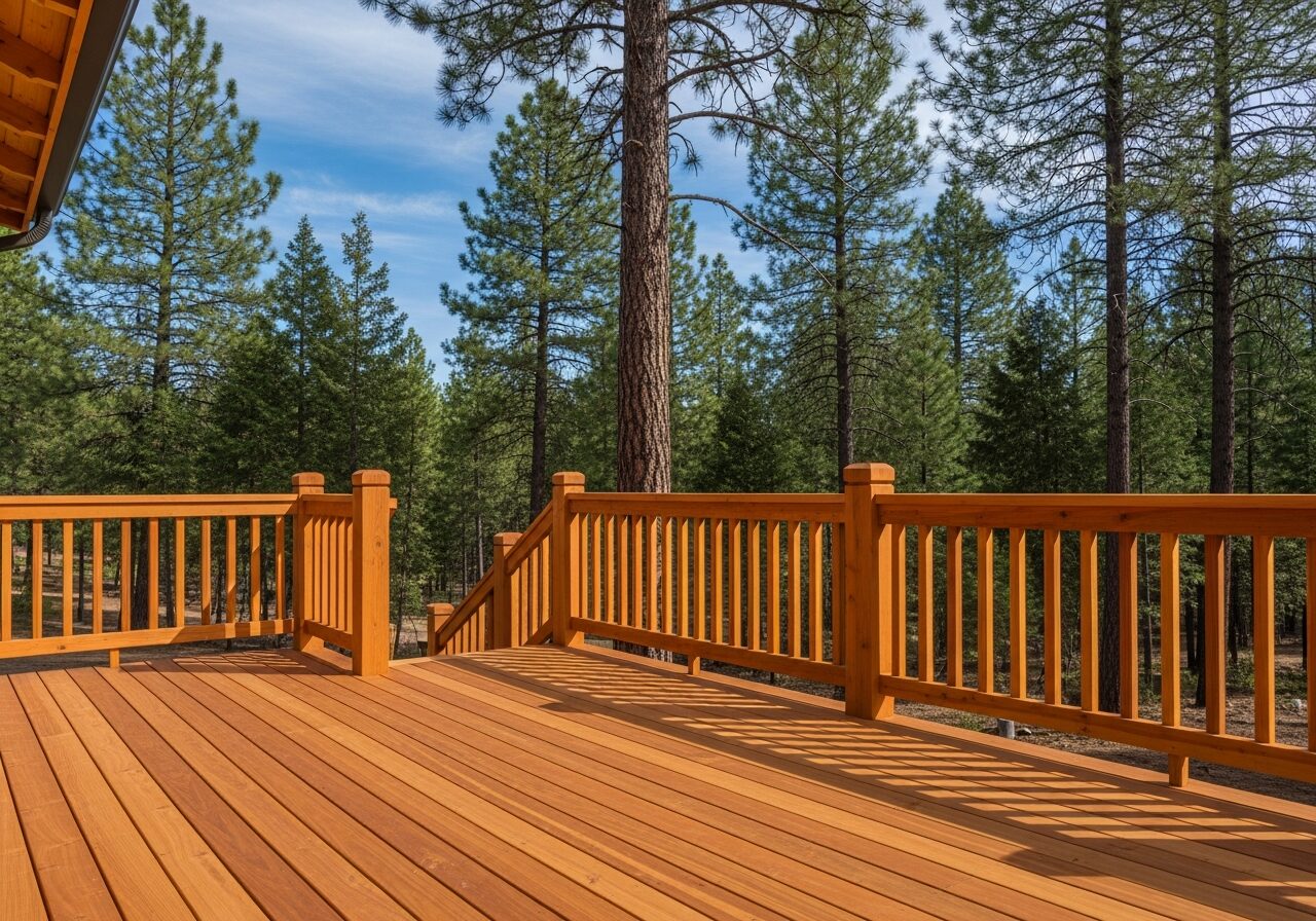 Cedar deck options on a finished custom deck built by Big Pine Decks near Bellevue, NE